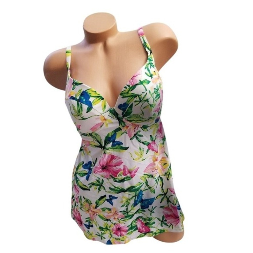 Swim Smart & Sexy Swim Tankini  Bathing Suit 38D Swimwear NEW